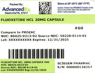 Label 2 (Fluoxetine HCl 20mg 80425 0313 02)